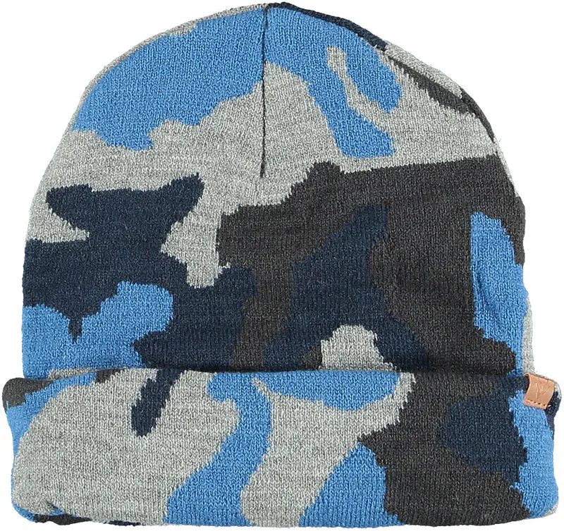 Jongens muts blauw-zwart. Maat: S
