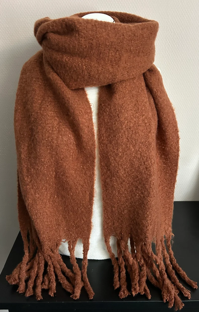 Wintersjaal effen bruin
