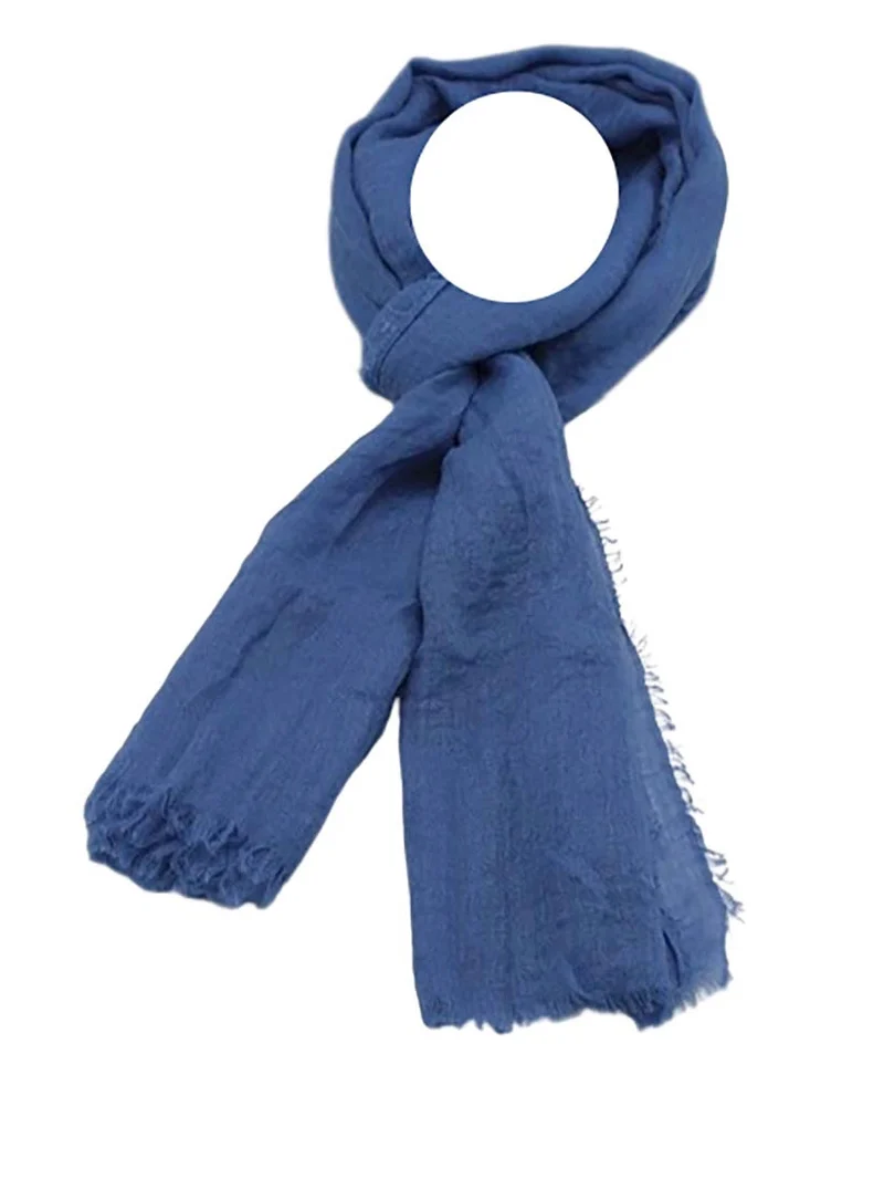 Effen sjaal jeans-blauw