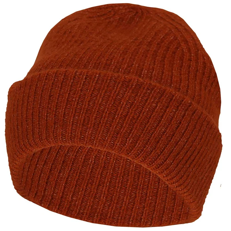 Meisjes muts effen bruin-rood. Maat: S