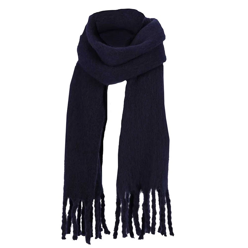 Wintersjaal effen blauw