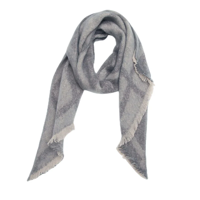 Wintersjaal beige-grijs