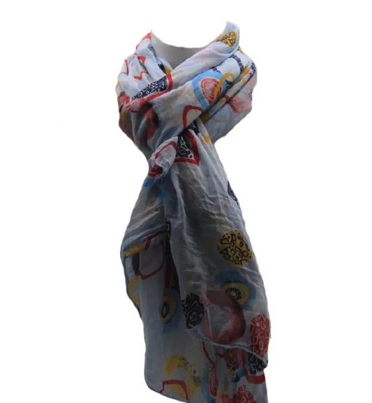 Dames sjaal licht-blauw