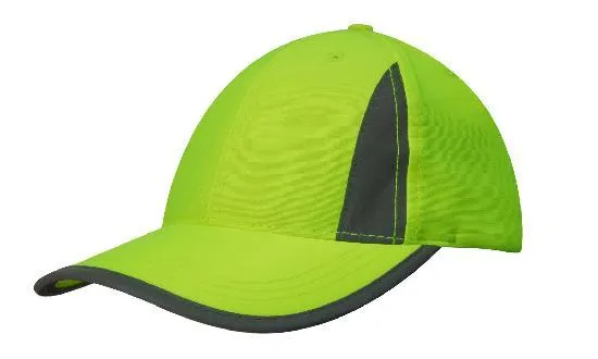 LUMINESCENT SAFETY CAP WITH REFLECTIVE INSERTS AND TRIM