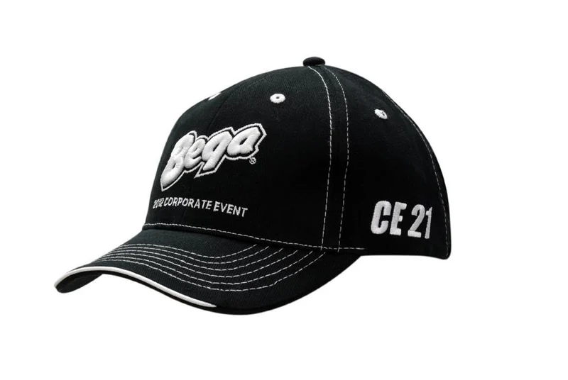 BRUSHED HEAVY COTTON CAP WITH OPEN LIP SANDWICH AND CONTRAST STITCHING