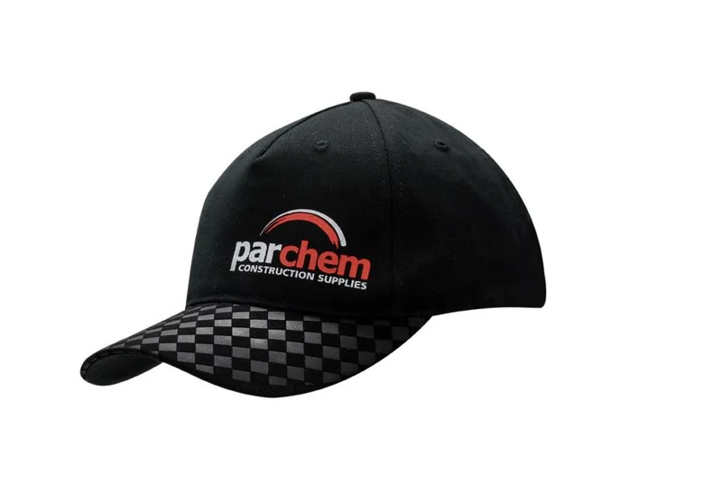 BRUSHED HEAVY COTTON CAP WITH CHECK EMBOSSED NUBUCK PEAK