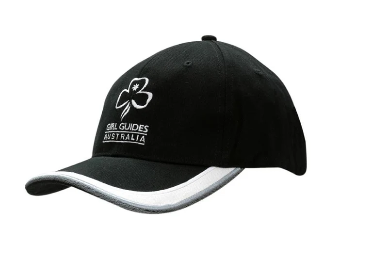 BRUSHED HEAVY COTTON CAP WITH PEAK INSERT/EMBROIDERY