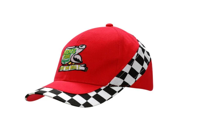 BRUSHED HEAVY COTTON CAP WITH PRINTED CHECK INSERTS ON CROWN & PEAK