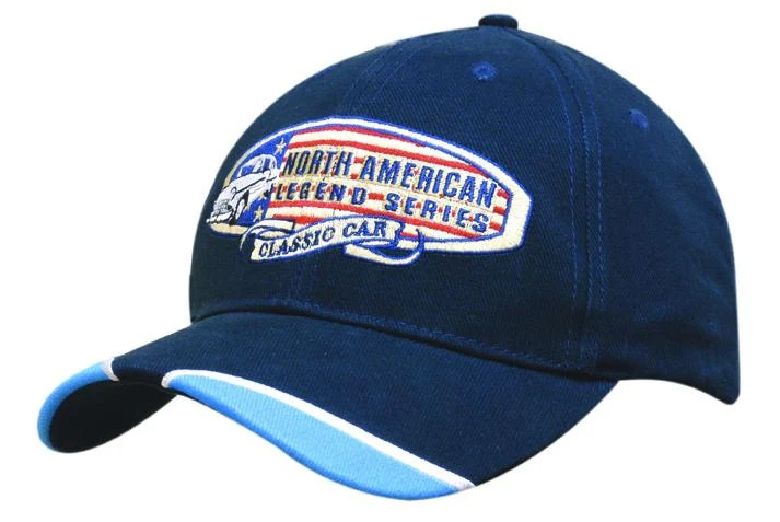 BRUSHED HEAVY COTTON CAP WITH PIPED PEAK INDENTS