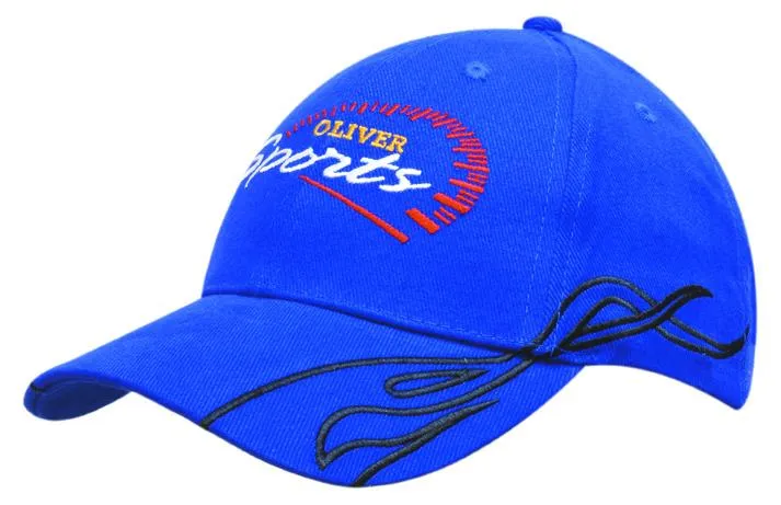 BRUSHED HEAVY COTTON CAP WITH SWIRL EMBROIDERY
