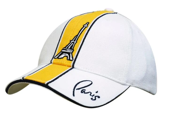 BRUSHED HEAVY COTTON CAP WITH SANDWICH, INDENT & EMBROIDERED TRIM