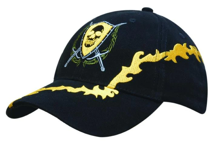 BRUSHED HEAVY COTTON CAP WITH LIGHTNING BOLT EMBROIDERY