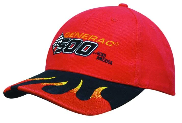 BRUSHED HEAVY COTTON CAP WITH PEAK FLAMES