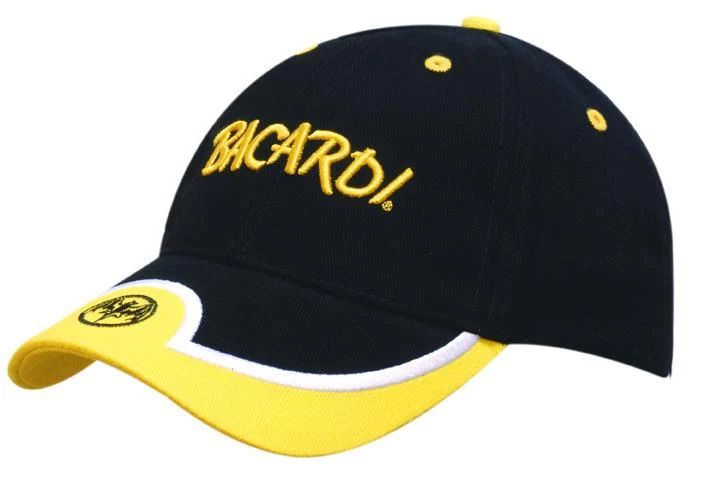 BRUSHED HEAVY COTTON CAP WITH EMBROIDERED PEAK TRIMMED INSERT