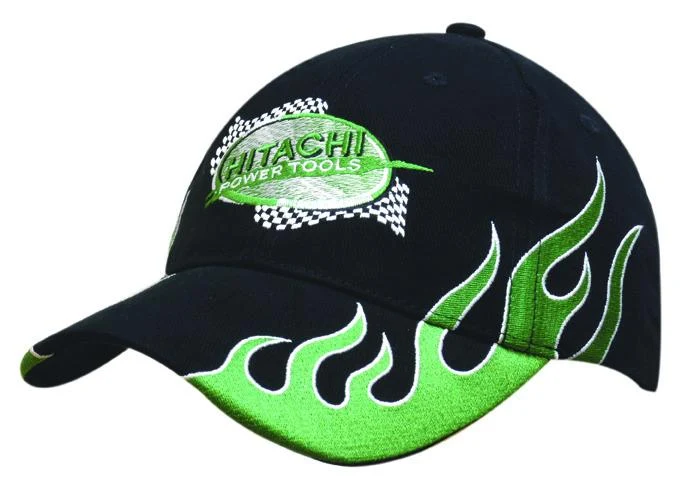 BRUSHED HEAVY COTTON CAP WITH SIDE FLAMES