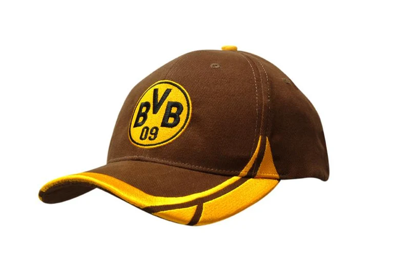 BRUSHED HEAVY COTTON CAP WITH PEAK & CROWN EMBROIDERED DESIGN