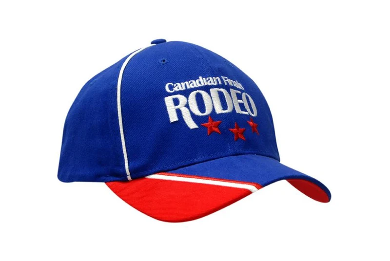 BRUSHED HEAVY COTTON CAP WITH CROWN PIPING & PEAK DOUBLE LINE EMBROIDERY
