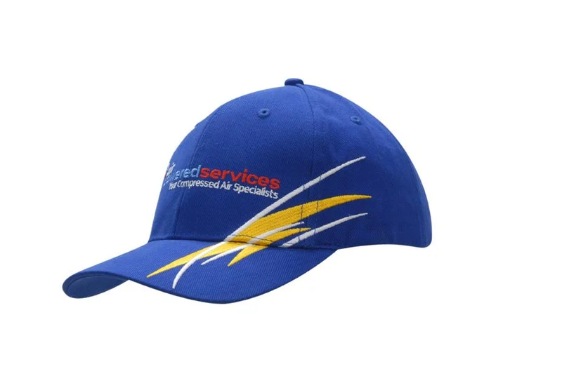 BRUSHED HEAVY COTTON CAP WITH STRIKE EMBROIDERY ON CROWN & PEAK