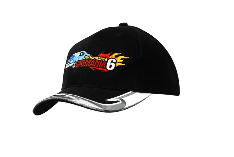 BRUSHED HEAVY COTTON CAP WITH EMBROIDERY DESIGN ON PEAK