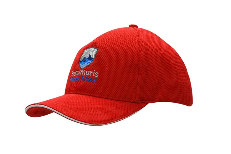 DOUBLE PIQUE MESH CAP WITH SANDWICH TRIM