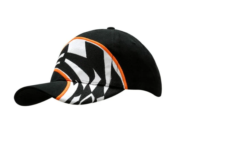 BRUSHED HEAVY COTTON CAP WITH SWOOSH CHECK EMBROIDERY ON CROWN & PEAK