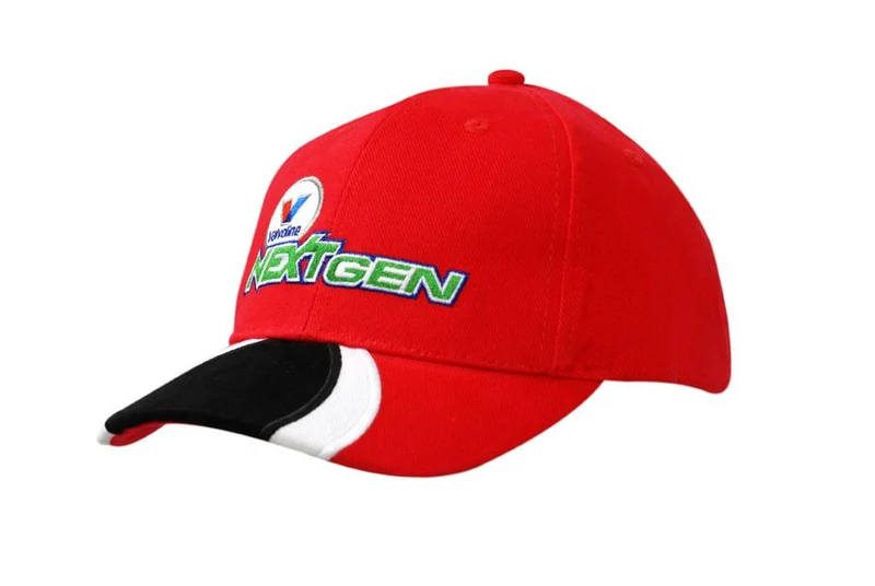 BRUSHED HEAVY COTTON CAP WITH PEAK INSERTS & EMBROIDERY