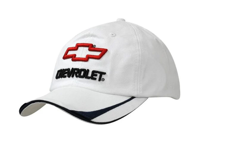 DELUXE BULL DENIM COTTON TWILL CAP WITH SANDWICH TRIM & PEAK EMBROIDERED LINES