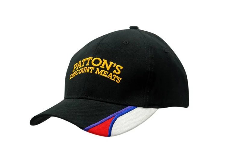 BRUSHED HEAVY COTTON CAP WITH PEAK INSERTS & EMBROIDERY