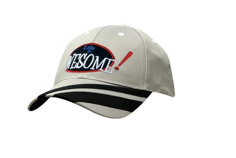 DELUXE BULL DENIM COTTON TWILL CAP WITH PEAK FABRIC STRIPES