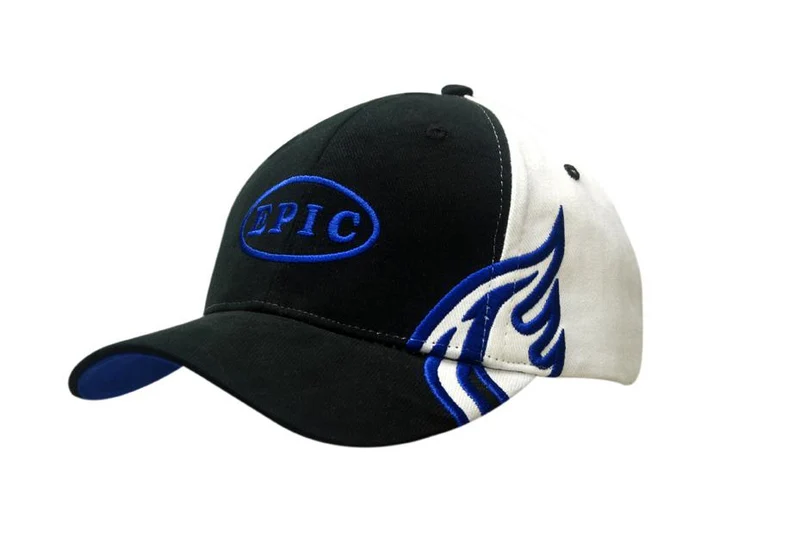 BRUSHED HEAVY COTTON CAP WITH WING EMBROIDERY ON CROWN & PEAK