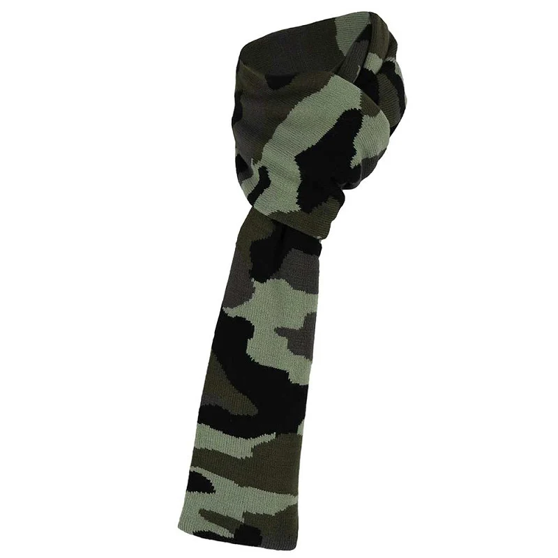 Winter sjaal jongens khaki-zwart