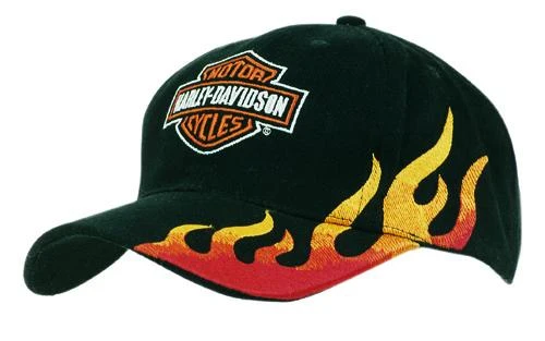 BRUSHED HEAVY COTTON CAP WITH FLAME EMBROIDERY