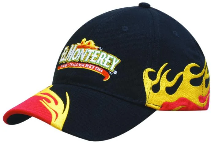 BRUSHED HEAVY COTTON CAP WITH BLAZE EMBROIDERY PEAK AND SIDE