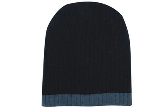 TWO TONE CABLE KNIT BEANIE