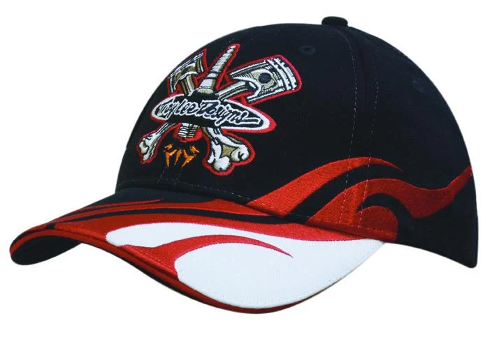 BRUSHED HEAVY COTTON CAP WITH BLAZE EMBROIDERY ON PEAK AND SIDE