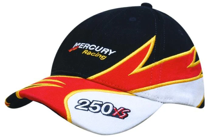 BRUSHED HEAVY COTTON CAP WITH INSERTS AND EMBROIDERY ON PEAK AND CROWN
