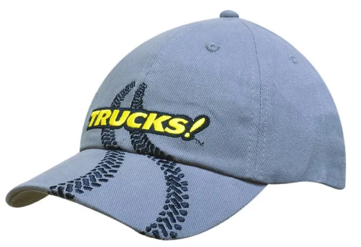 BRUSHED HEAVY COTTON CAP WITH TYRE TRACK EMBROIDERY