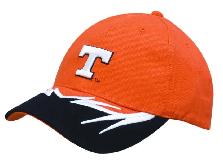BRUSHED HEAVY COTTON CAP WITH EMBROIDERED PEAK INSERT