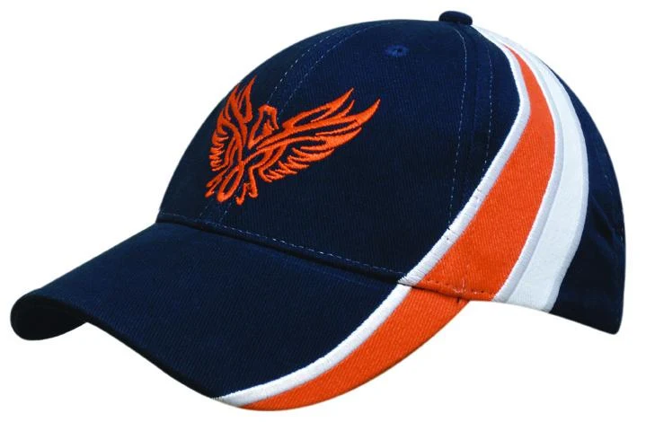 BRUSHED HEAVY COTTON CAP WITH INSERTS & EMBROIDERED TRIM