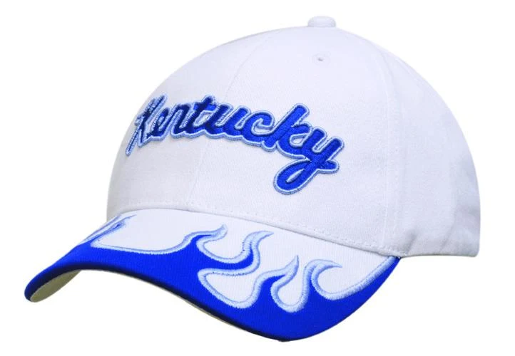 BRUSHED HEAVY COTTON CAP WITH INDENTED PEAK FLAMES