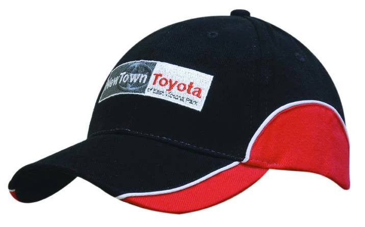BRUSHED HEAVY COTTON CAP WITH PEAK & CROWN TRIMMED INSERTS