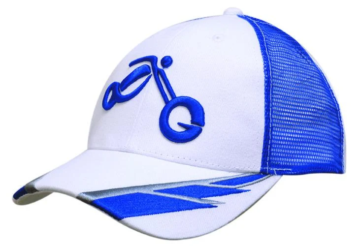 BRUSHED HEAVY COTTON CAP & MESH WITH EMBROIDERY TO PEAK