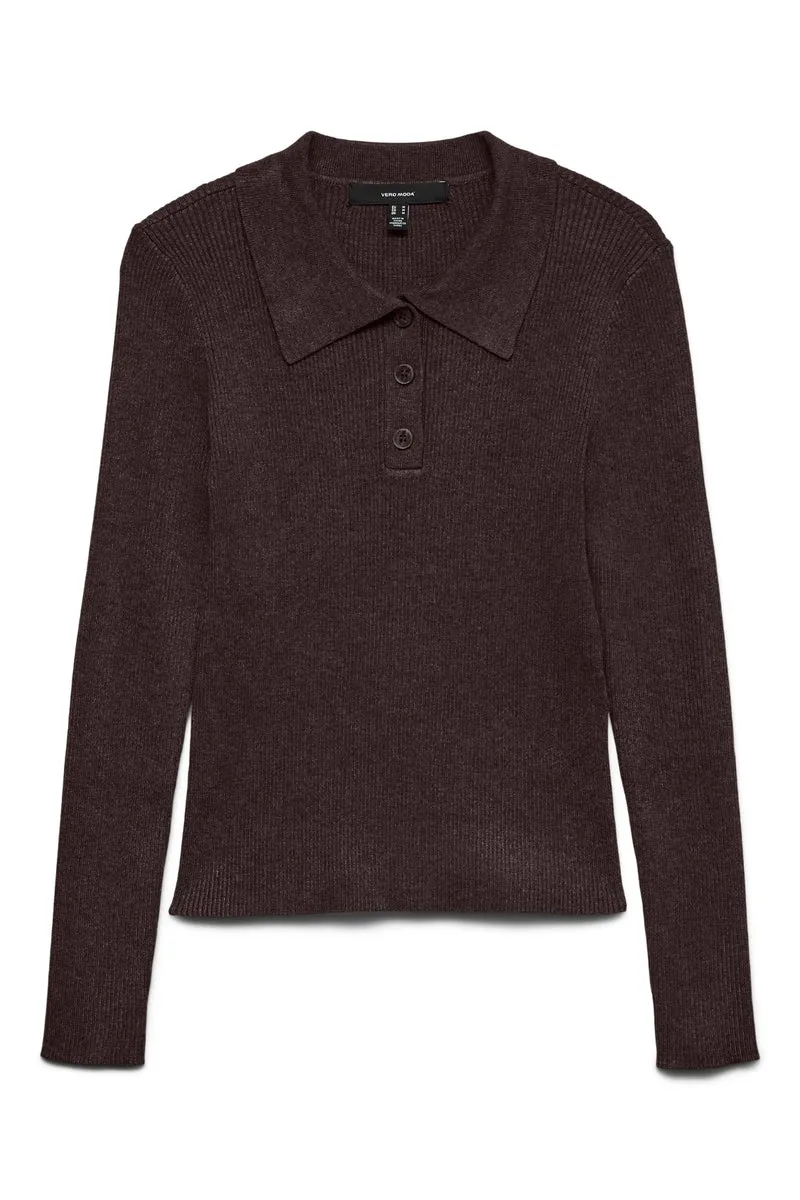 Siljerib Poloneck Pullover - Chocolate Torte