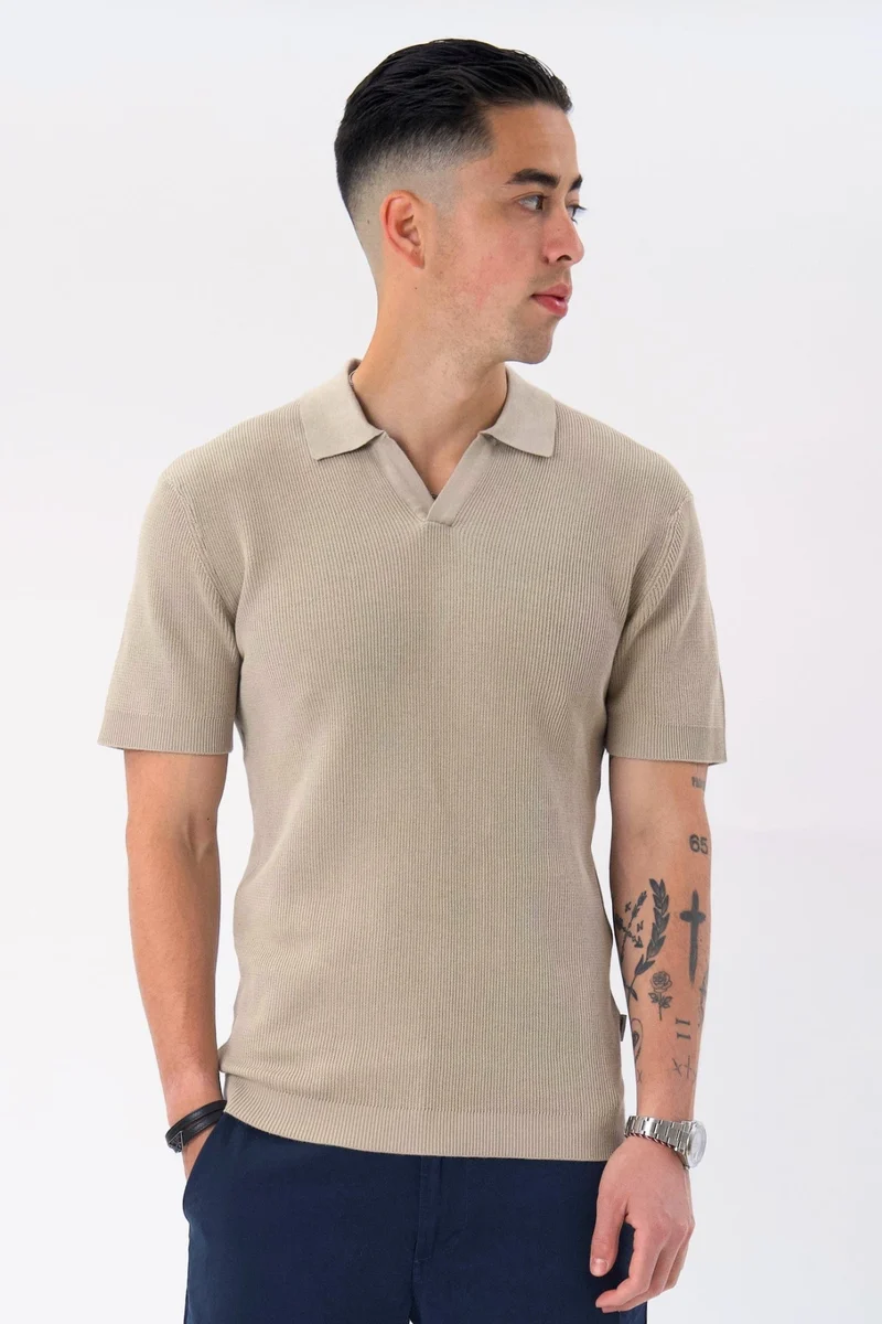 Garry Knit Polo - Sand