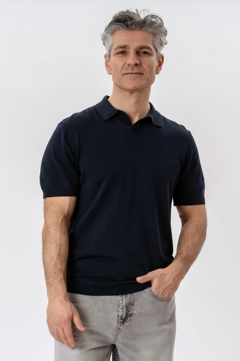 Nathan Knit Polo - Navy