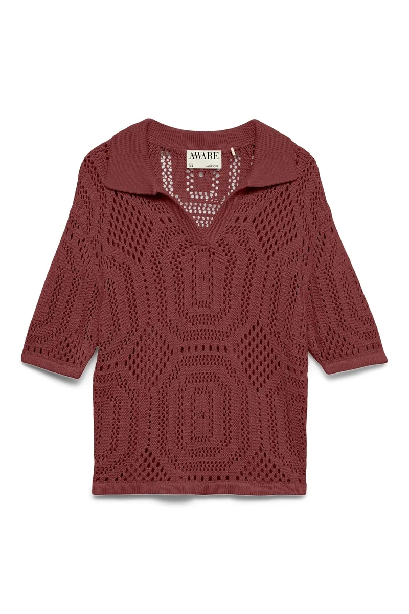 Baylee Polo Crochet - Russet Brown