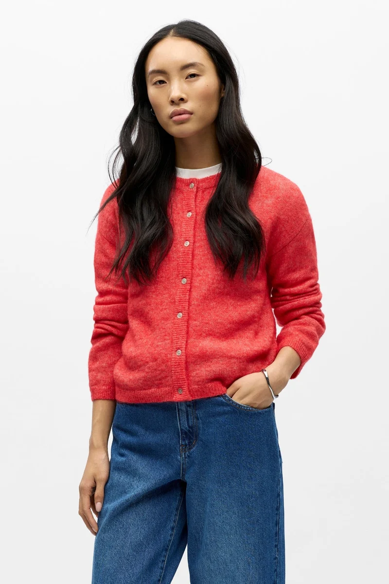 Agate Knit Cardigan - Poinsettia Melange