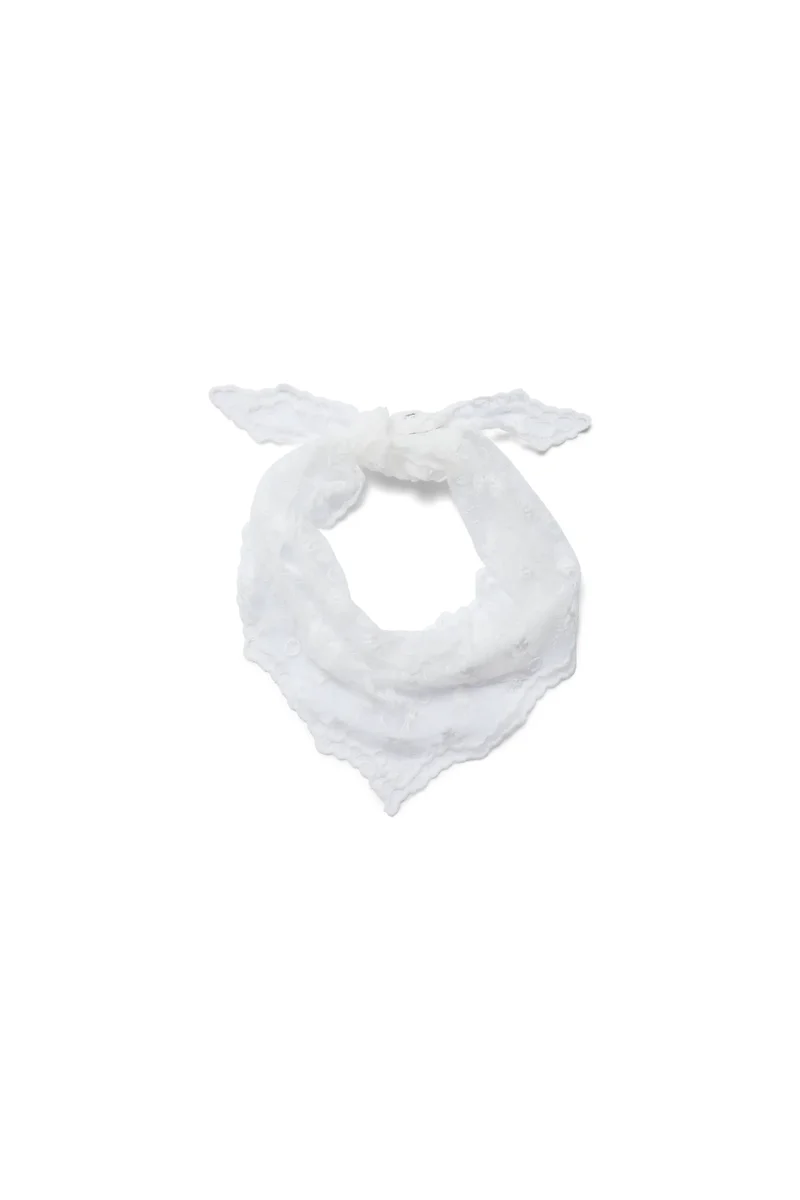 Silja Lace Triangle Scarf - White