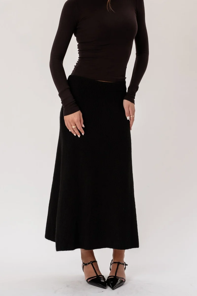 Nova Knit Skirt - Black