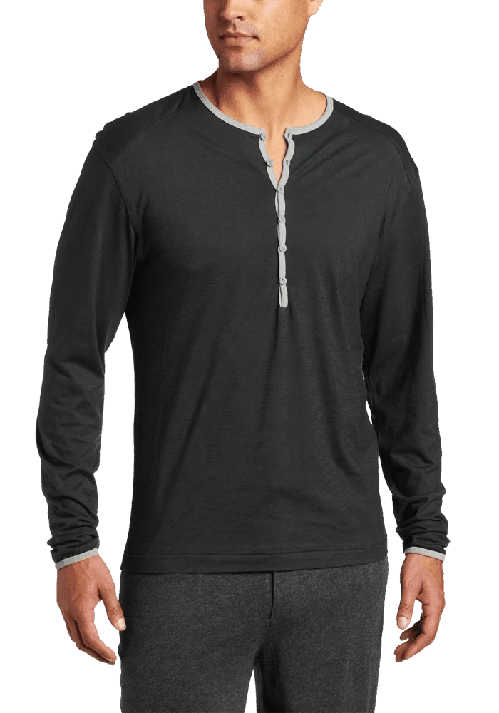 C In2 Mens Pop Color Long Sleeve Henley